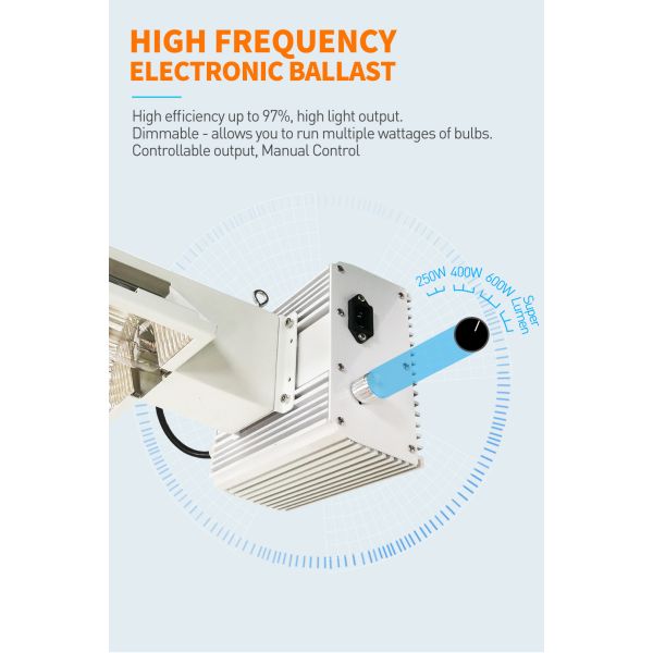 Hydroponic 600 ватт HPS растет светлый парник 1080umol/s растет света