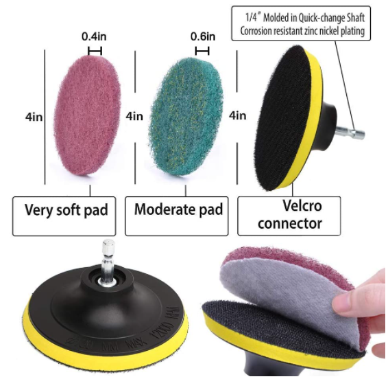 7 Piece Drill Cleaning Brush With 6 Inch Extender Baked On Food Remover