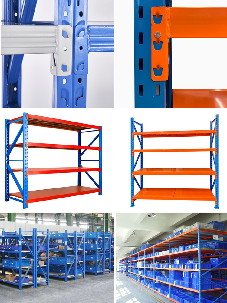 Warehouse Storage Medium Duty Boltless Steel Shelving with Customized Weight Capacity