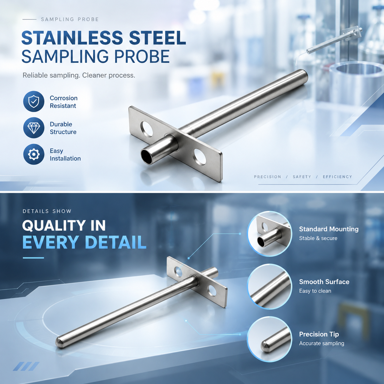 Customized T Type Guide Pin With Polished Round Head