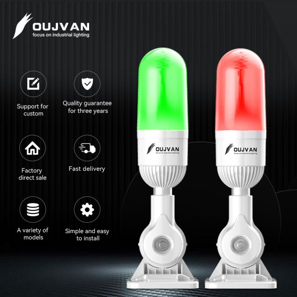 Industrial LED Warning Light with Custom Logo & 95dB Buzzer | 50000hrs Long Lifespan