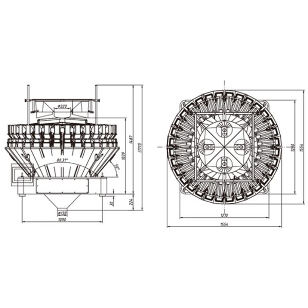 Мотор шага 800g 3 в 1 Weigher Kenwei Multihead