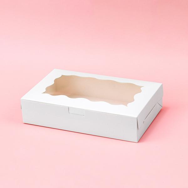 Eco Friendly Window Gift Box Set Kraft Black Pink Food Packaging with Wave Cut Display for Cookies Treats