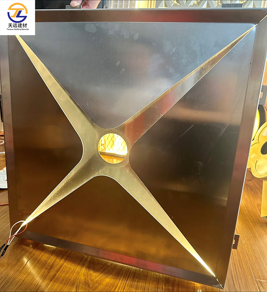3.0mm Fluorocarbon-Coated Bronze Aluminum Ceiling Panels for Hotel Entrances