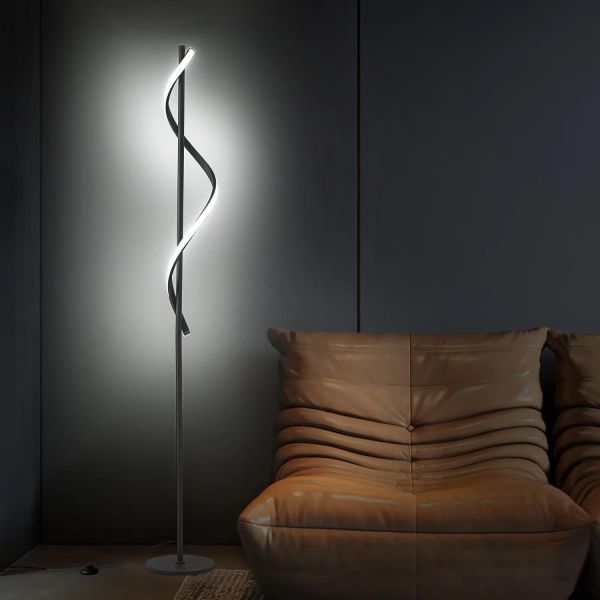 LED Minimalist Creative Wave Line Corner Lamp Fashion Spiral Floor Lamp For Home Hotel Office Living Room
