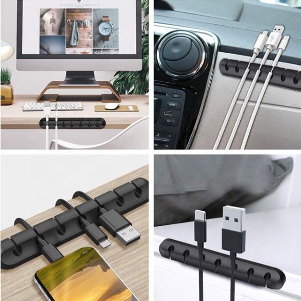 Durable Cord Clamp Holder Cable Clip Adhesive Square Convenient