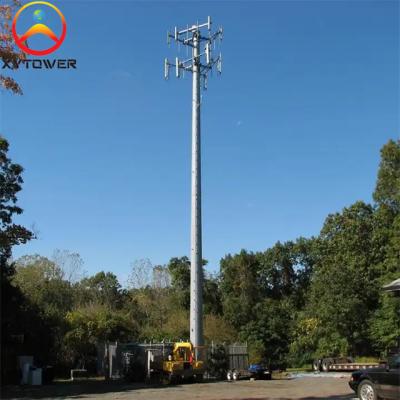 35m Galvanized Triangular Platform 5G WIFI Telecommunication Monopole