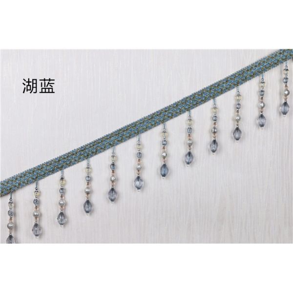 Handmade fashionable chain beads lace tassels fringes for curtain/sofa/pillow decoration