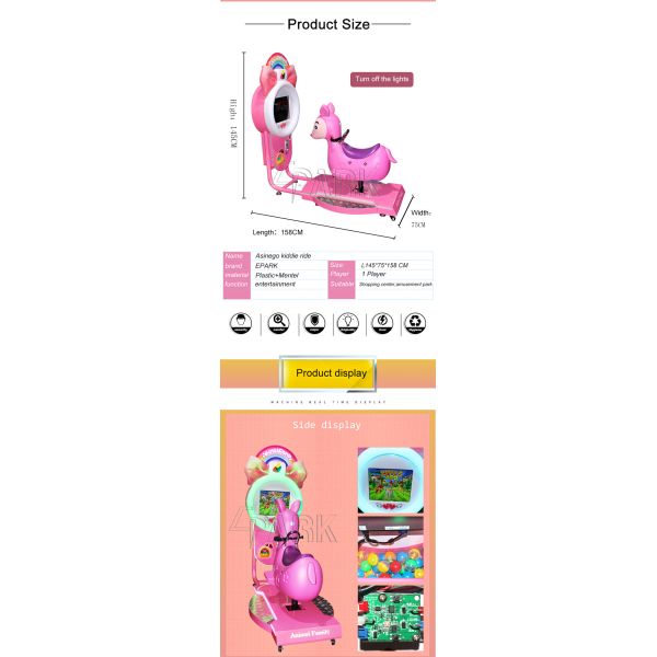 Virtual Reality Simulation Plastic Horse Ride On Toy For Shopping Center