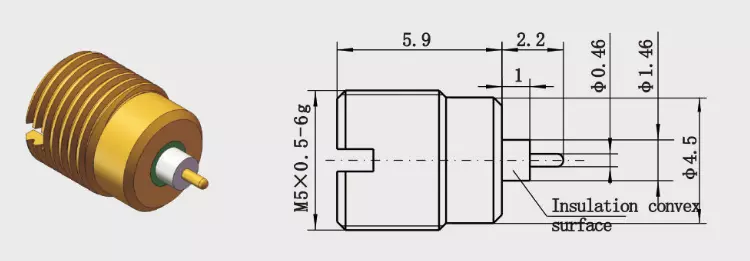 Kovar Male Bulkhead Smooth Bore Connector SMP Plug
