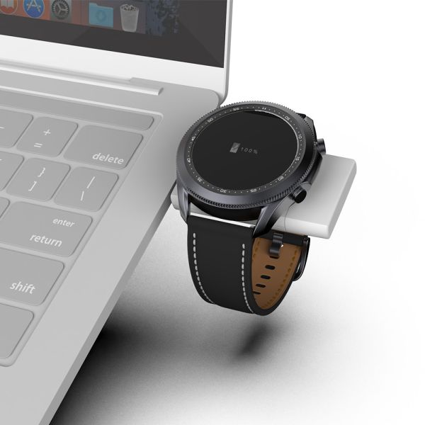 Компактный размер с двойным интерфейсом USB A & USB C Беспроводное зарядное устройство для часов Apple Watch и Samsung Watch