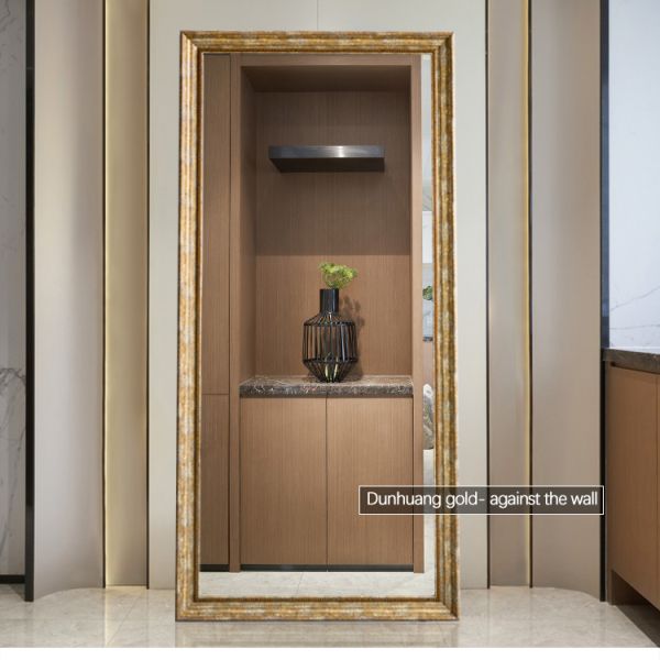 Luxury Golden PS Frame Baroque Style Floor Mirror Full Length For Entryway