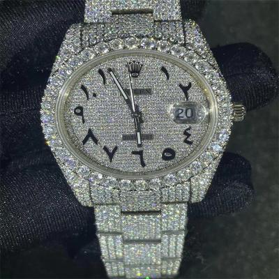 Os homens Rolex do OEM Hip Hop Moissanite congelaram para fora relógios no pulso