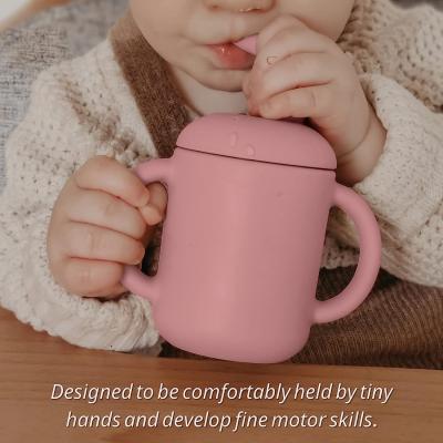 Multicolor Tasteless Silicone Straw Sippy Cup , Microwaveable Silicone Learning Cup