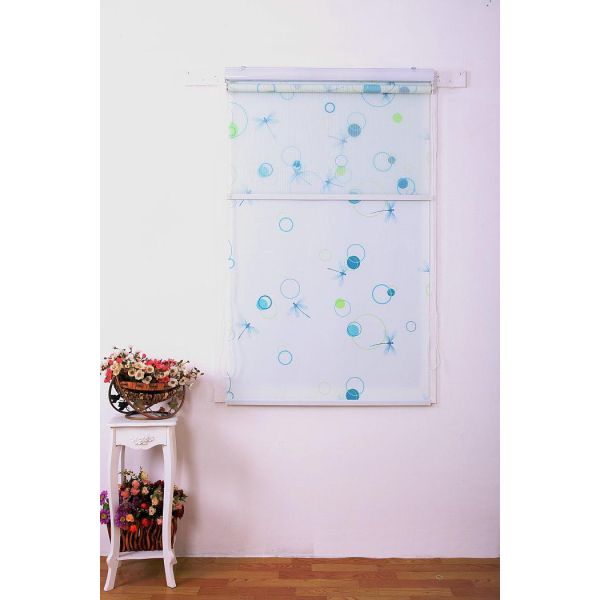 Manual 100% polyester fabric double roller blinds for windows with aluminum