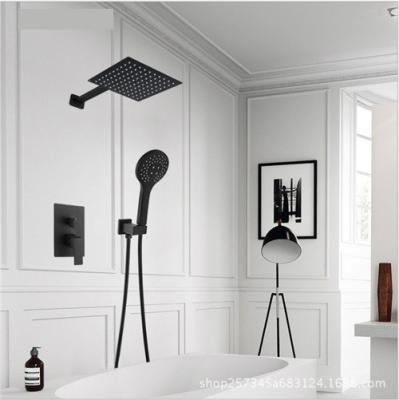Black Painted Shower Wall Faucet Stainless Steel Material Great Deforming Resistance