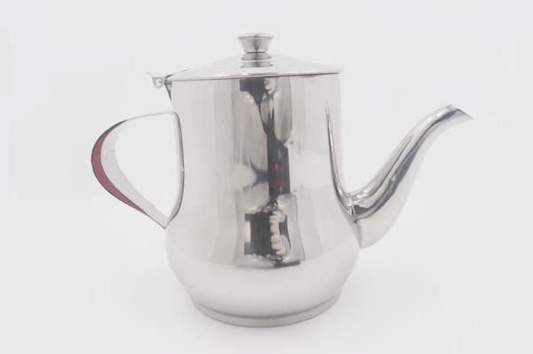 24oz Kitchen supplies steel arab tea kettle silver anti side Leakage oiler