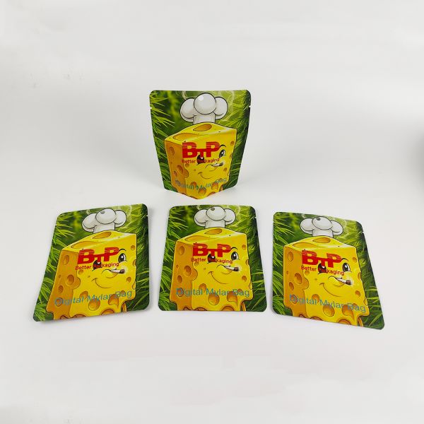 High Quality Custom Printed Logo Soft Touch Mylar Food Grade Antistatic Stand Ziplock Pouch 3.5g 7g 14g 28g for Milk Jelly