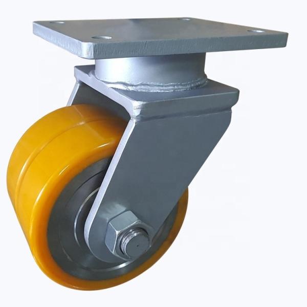 Montaje de placa de ruedas de carga súper pesada de 50 mm ancho de la rueda para cargas pesadas 3,5 pulgadas radio giratorio