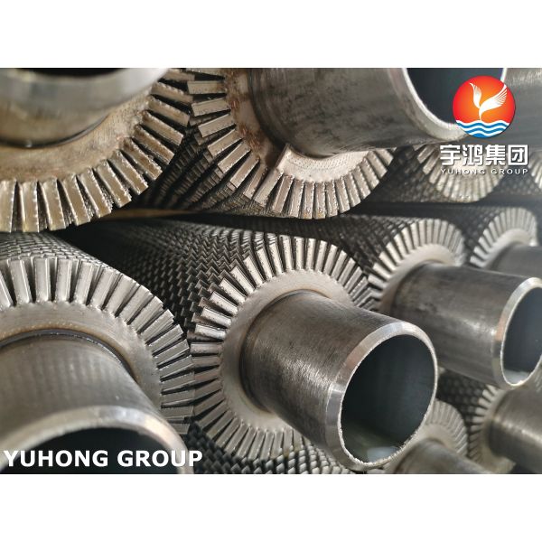 Tubos dentados con aletas ASME SA192 Tubos de base de acero al carbono y aletas CS para economizador