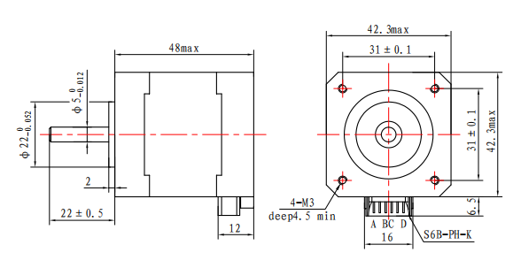 Мотор 1.5A 42X48mm Nema 17 Casun Stepper 480mN.m 1.8° мотор 2 участков Stepper для гравировки маршрутизатора CNC