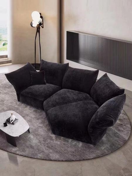Petal Black Velvet Sofa Italian Hotel Villa Living Room Fabric Alien Sofa