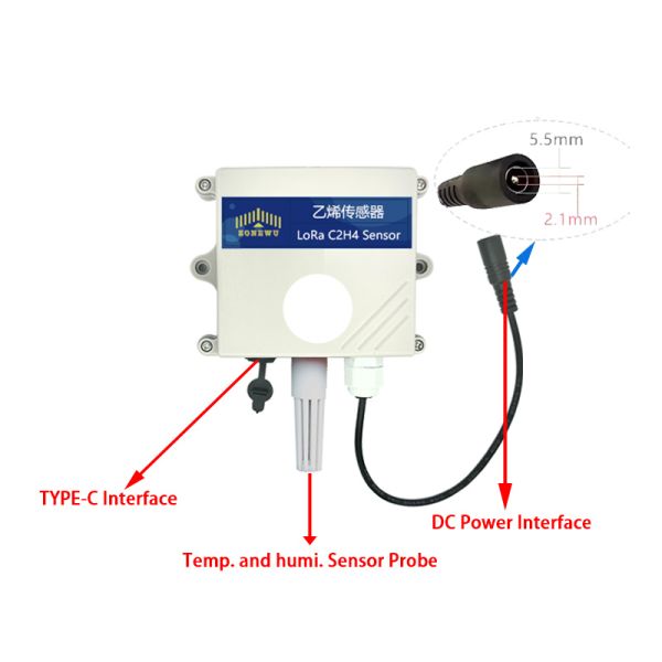 Industrial Ethylene Gas Sensor RS485 Real Time Ppm Level Detection for Crop Ripening Monitoring and Cold Chain Management