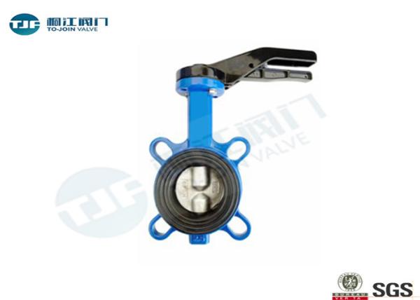 Semi - Disc Wafer Style Butterfly Valve , PN 16 Cast Iron Butterfly Valve