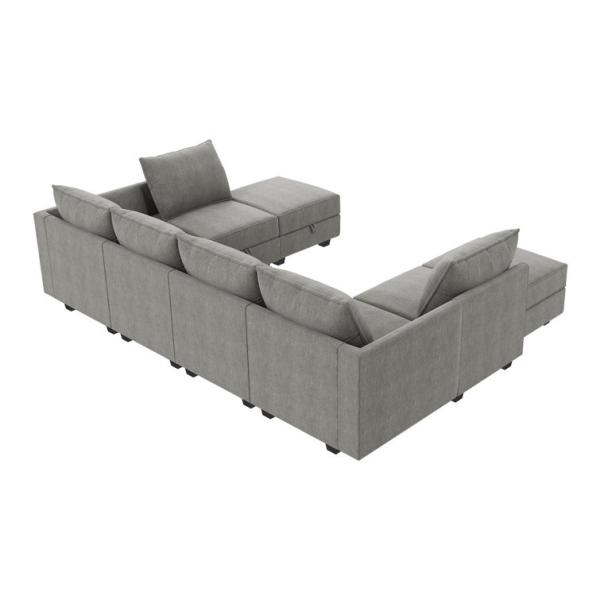 U Shaped Modular Sectional Sofa Multiscene Anti Scratch Modern Style