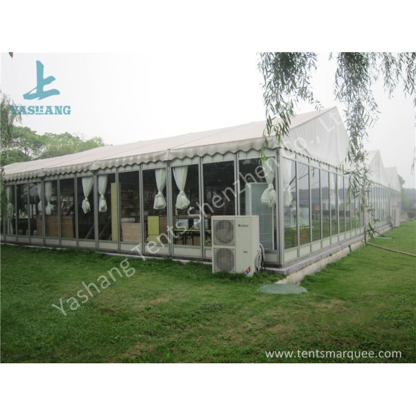 Outdoor Transparent Glass Wall Pagoda Party Tent for DIY Shop , 12 x 18M