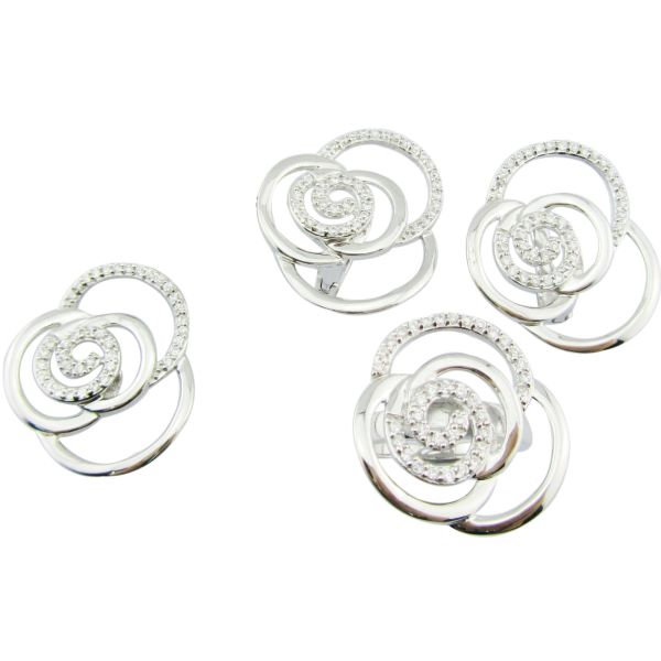 Rhodium Plated Silver 925 Jewelry Set with 7 US Size Ring Now