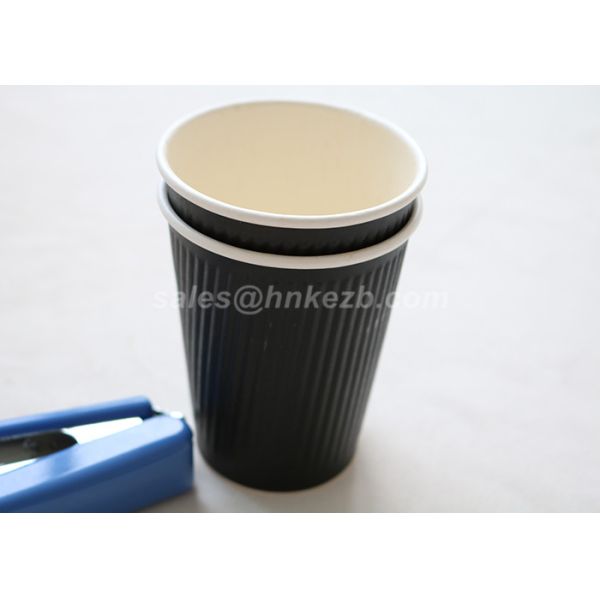 Disposable 8oz Ripple Paper Cups , Custom Takeaway Coffee Cups For Hot / Cold Baverage