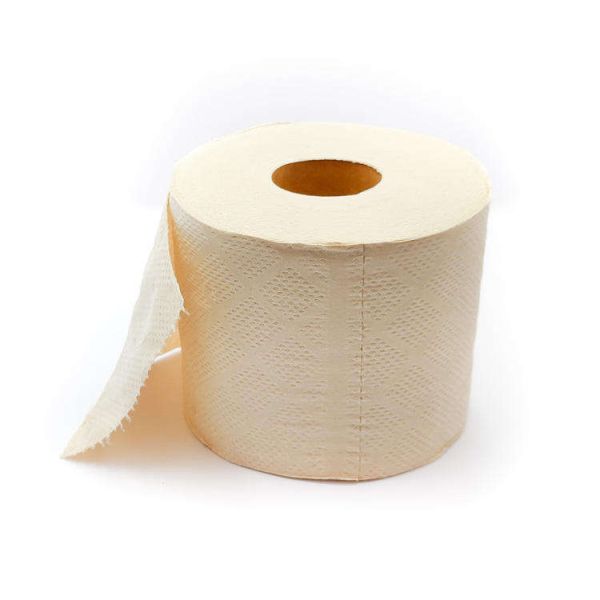High quality Strong pure bamboo pulp cream beige 3ply 2 ply bamboo toilet paper