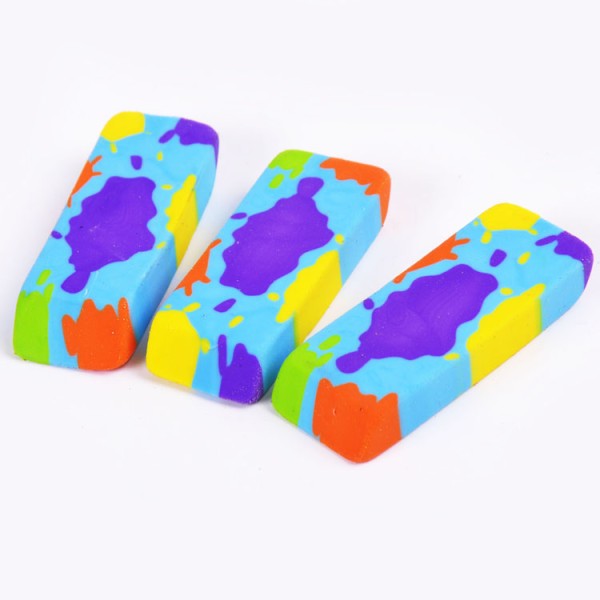 Factory price 3 counts school home colorful eraser fancy eraser