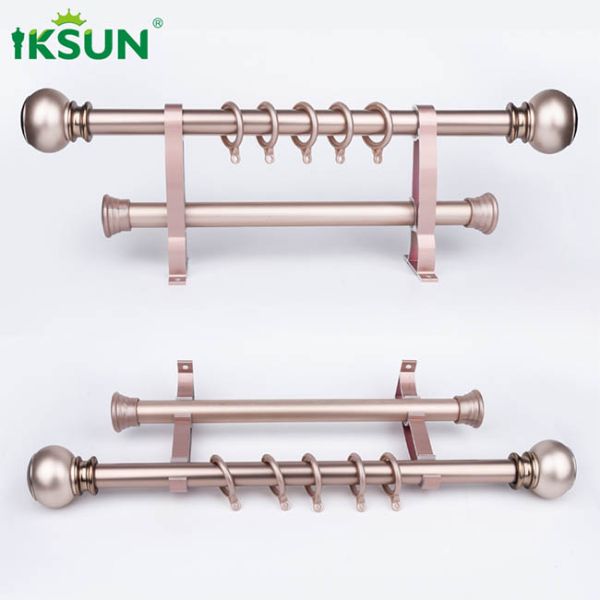 Simple Style Rose Gold Wall Installaiton 28mm Bedroom Decor Aluminium Curtain Rod