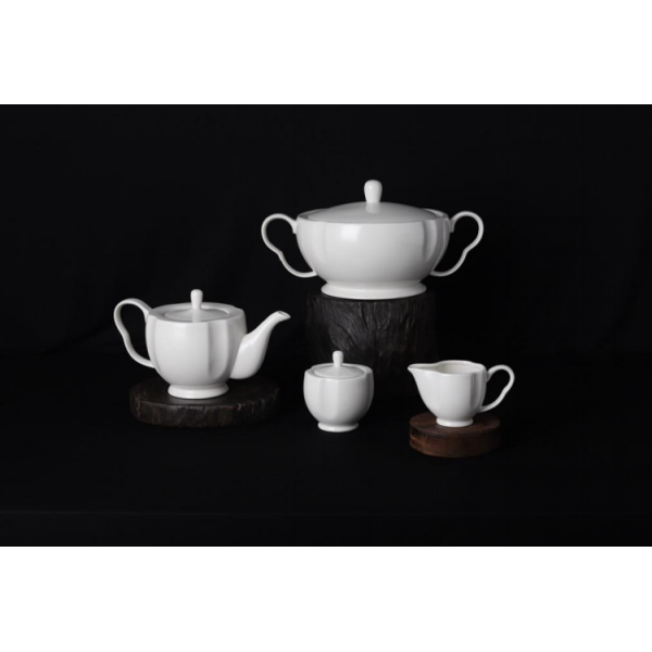 new bone china - tea set /tea pot/sugar pot/creamer/tureen white glaze for daily used ceramics