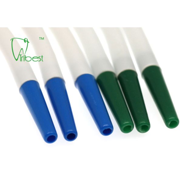 Universal Disposable Dental Surgical Tip PVC Dental Suction Tip Blue Green