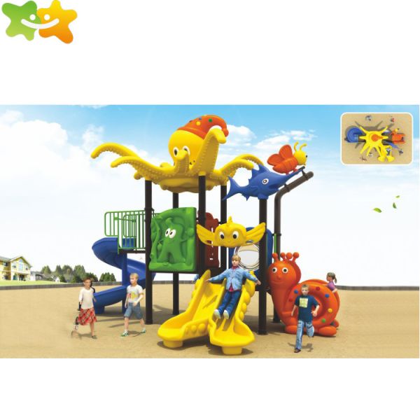 Custom Size Durable Plastic Playgrounds For Backyard / Kids Wave Slide