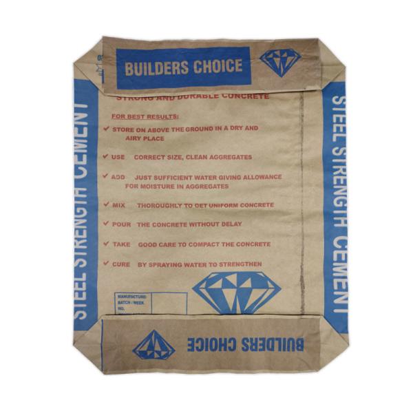 20kg Multiwall sacos de empacotamento do cimento impermeável dos sacos de papel de 3 dobras com esparadrapo