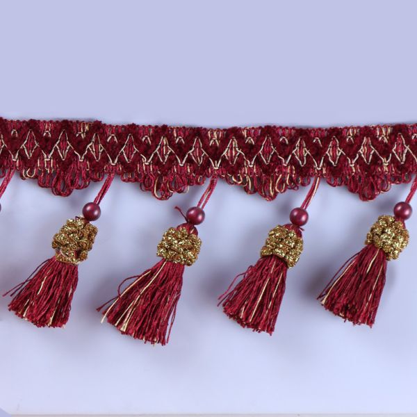 Handmade fashionable chain beads lace tassels fringes for curtain/sofa/pillow decoration