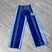 Loose Fit Men's Sweatpants With Custom Embroidery Patch And Color Blocked Corduroy Fabric