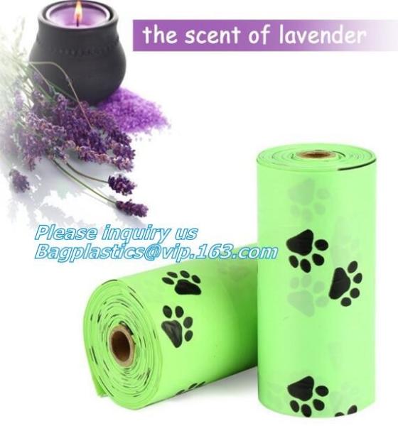 Customized Compostable Green Dog Poop Bag, biodegradable and compostable zero waste certified dog poop bag on roll