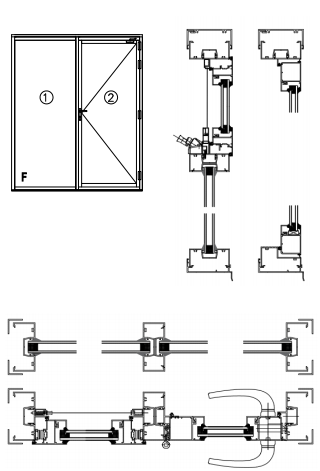 Heavy Duty Window Wall System Residential High Strength Aluminum Frame Unitized Glass Curtain Wall