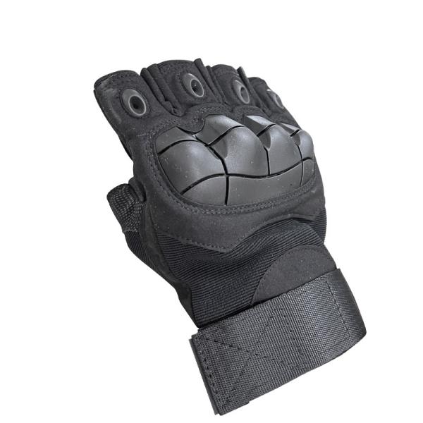 Half-Finger Style Hard Knuckle Gloves for Running and Mountaineering without Logos