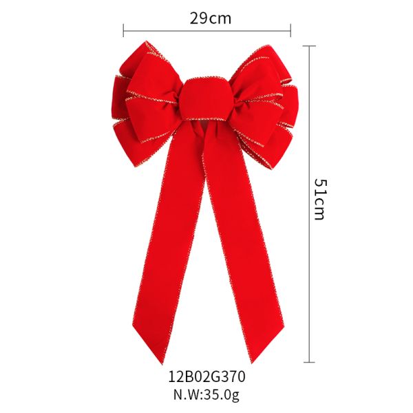 Christmas Bows Made of Red Velvet Perfect for Adding a Touch of Glamour to Your Decor