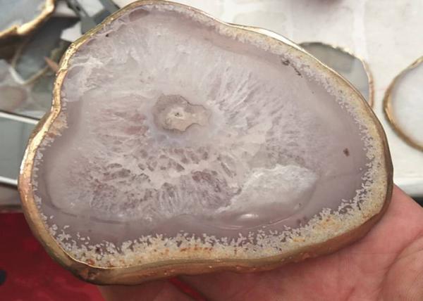 Modern Natural Stone Crafts Colorful Agate Stone Slice Coasters For Decoration