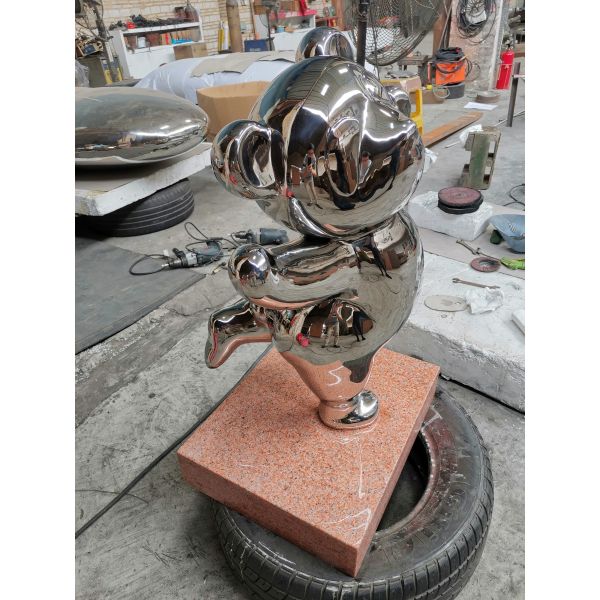 Abstract Red Panda Sculpture Surface Polishing Bronze Animal Figurines Gifts Display