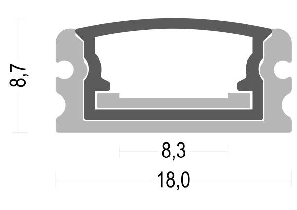 High quality slim surface IP65 waterproof led aluminum profile