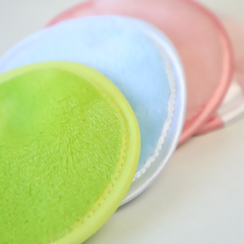 10cm 6g Coral Fleece Makeup Remover Pad 100% Polyester Reusable Gentle Cleansing
