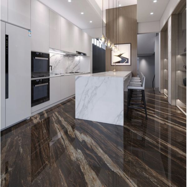 Sri Lanka Sandy Brown Marble Slab Luxury Wall Flooring Stone With Polished Surface